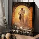 Christian Canvas Print When God Closes One Door