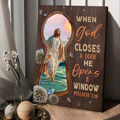 Christian Jesus Canvas Print When God Closes A Door