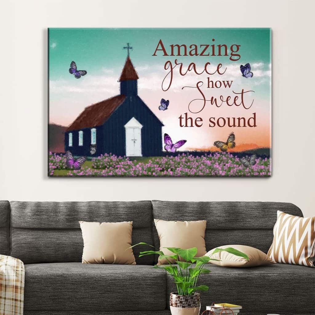 Christian Canvas Wall Art Old Country Church Amazing Grace How Sweet The Sound Christian Canvas Wall Art Old Country Church Amazing Grace How Sweet The Sound