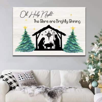 Christian Canvas Wall Art Oh Holy Night The Stars Are Brightly Shining Christian Canvas Wall Art Oh Holy Night The Stars Are Brightly Shining