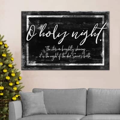 Christian Canvas Wall Art O Holy Night The Stars Are Brightly Shining