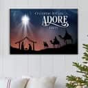 Christian Canvas Wall Art O Come Let Us Adore Him