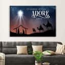 Christian Canvas Wall Art O Come Let Us Adore Him