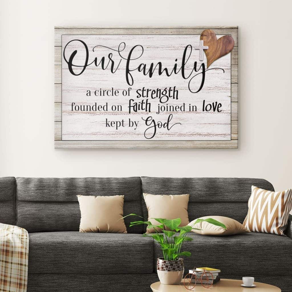 Christian Canvas Wall Art Our Family A Circle Of Strength Christian Canvas Wall Art Our Family A Circle Of Strength