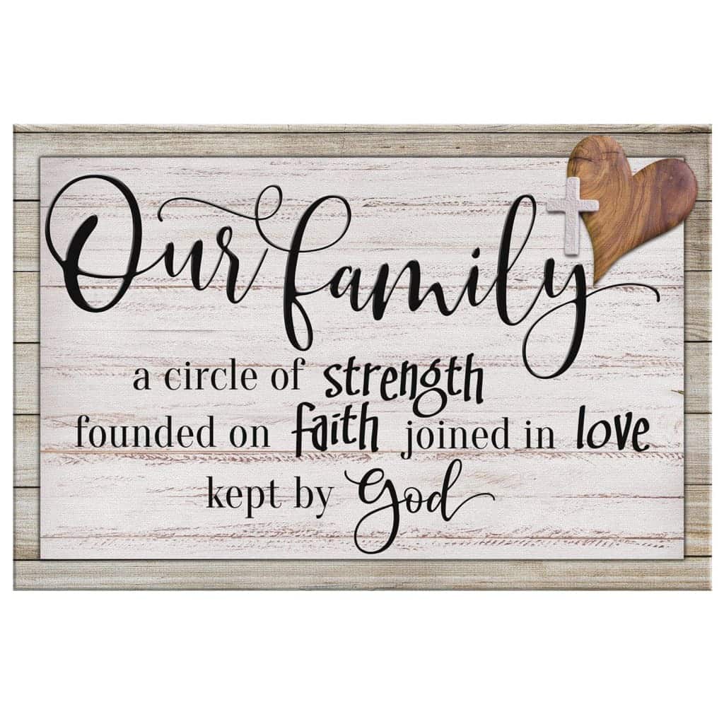 Christian Canvas Wall Art Our Family A Circle Of Strength Christian Canvas Wall Art Our Family A Circle Of Strength