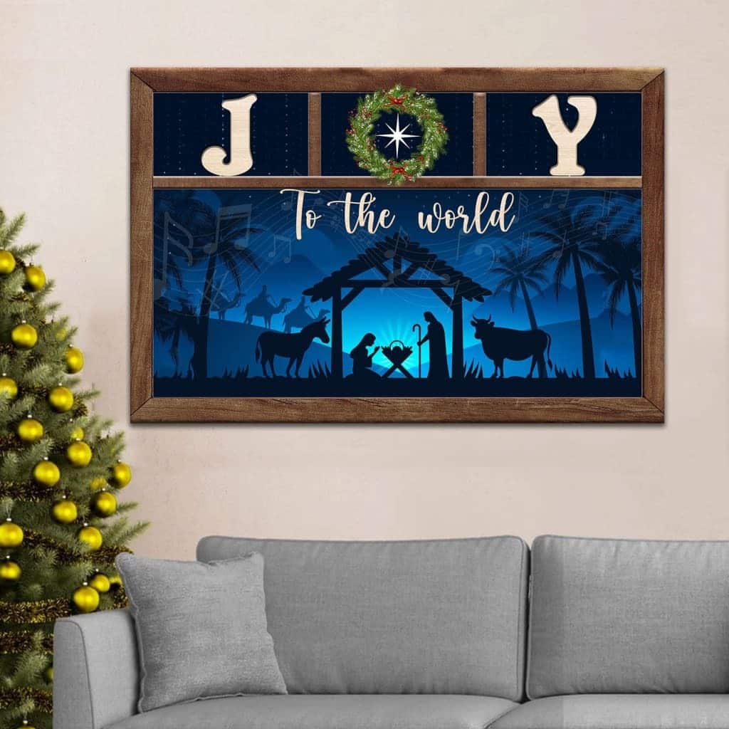 Christian Christmas Canvas Wall Art Joy To The World Christian Christmas Canvas Wall Art Joy To The World