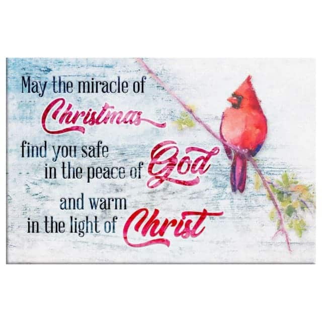 Christian Canvas Wall Art May The Miracle Of Christmas Cardinal Christian Canvas Wall Art May The Miracle Of Christmas Cardinal
