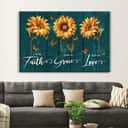 Christian Canvas Wall Art Live By Faith Grow In Grace Walk In Love Sunflowers Christian Canvas Wall Art Live By Faith Grow In Grace Walk In Love Sunflowers