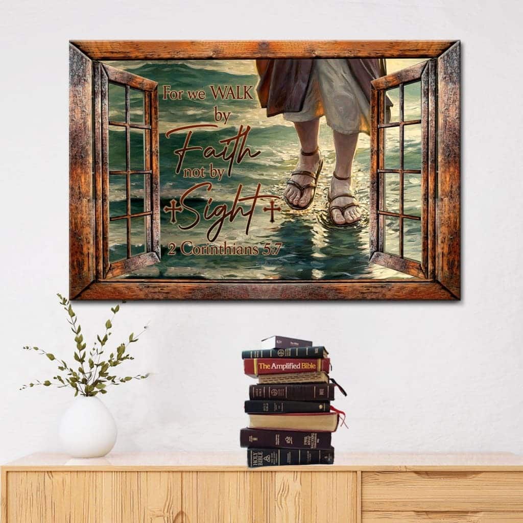 Christian Canvas Wall Art Jesus For We Walk By Faith Not By Sight