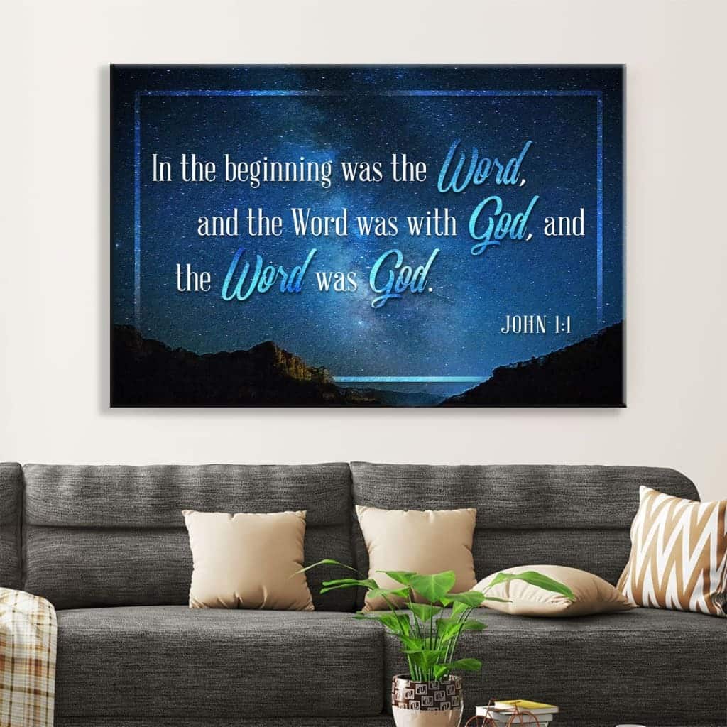 Christian Canvas Wall Art John 1:1 In The Beginning Was The Word Christian Canvas Wall Art John 1:1 In The Beginning Was The Word