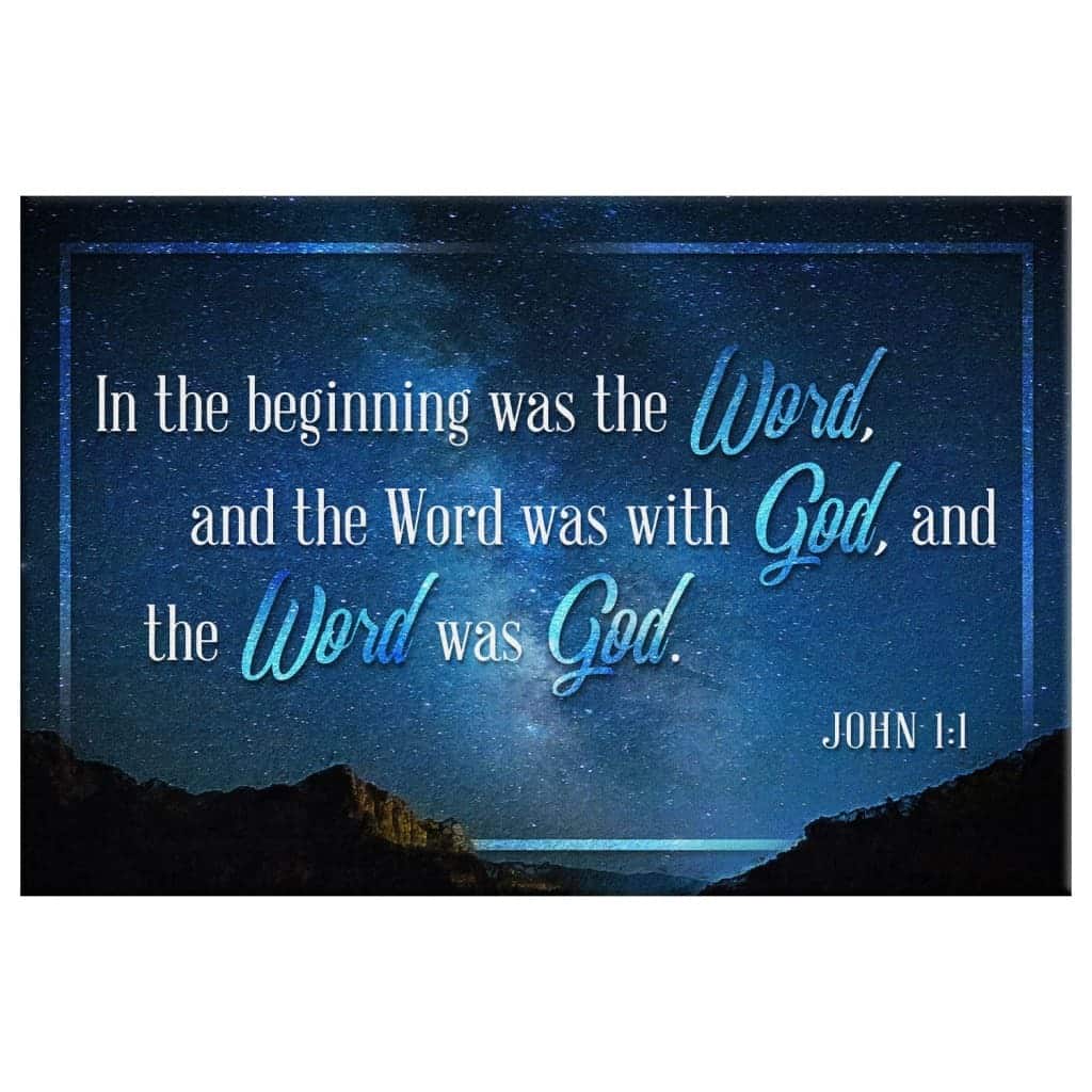 Christian Canvas Wall Art John 1:1 In The Beginning Was The Word Christian Canvas Wall Art John 1:1 In The Beginning Was The Word
