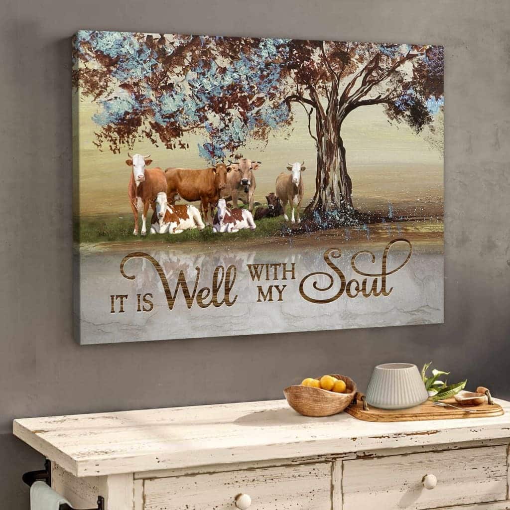 Christian Canvas Wall Art It Is Well With My Soul Farmhouse Style