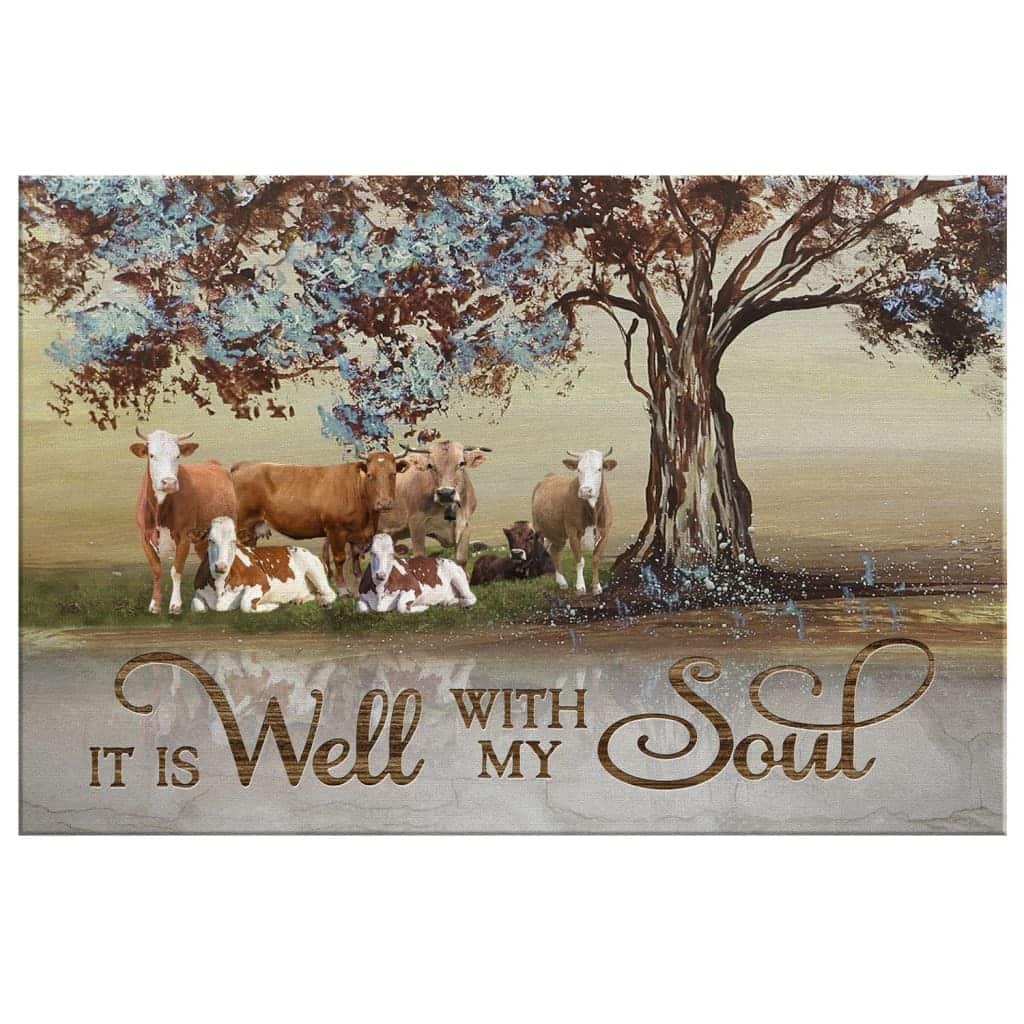 Christian Canvas Wall Art It Is Well With My Soul Farmhouse Style Christian Canvas Wall Art It Is Well With My Soul Farmhouse Style
