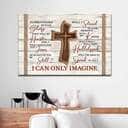 Christian I Can Only Imagine Canvas Wall Art Wooden Cross Will I Dance For You Jesus