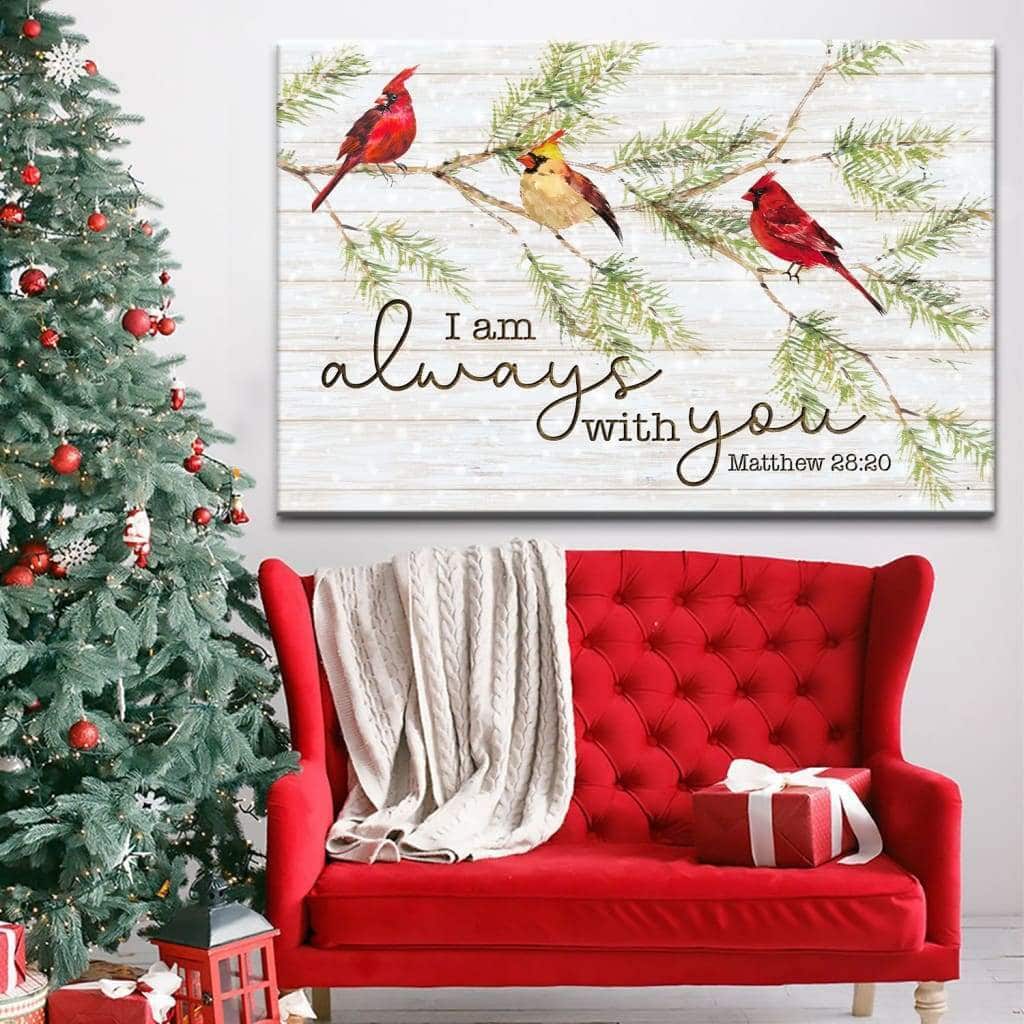 Christian Canvas Wall Art Cardinal Bird I Am Always With You Christian Canvas Wall Art Cardinal Bird I Am Always With You