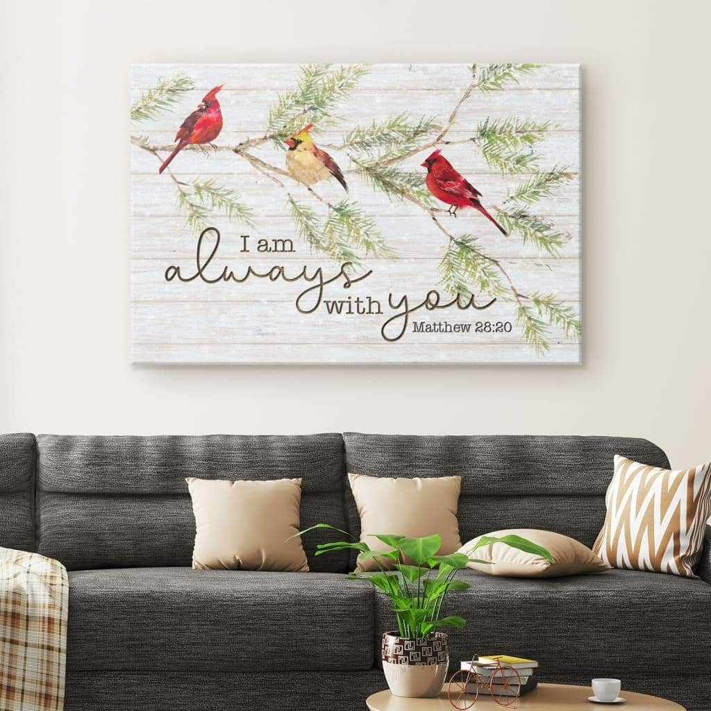 Christian Canvas Wall Art Cardinal Bird I Am Always With You Christian Canvas Wall Art Cardinal Bird I Am Always With You