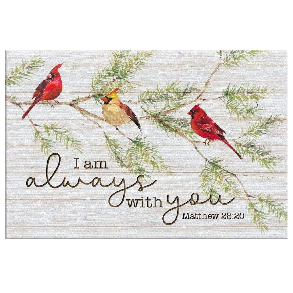 Christian Canvas Wall Art Cardinal Bird I Am Always With You Christian Canvas Wall Art Cardinal Bird I Am Always With You