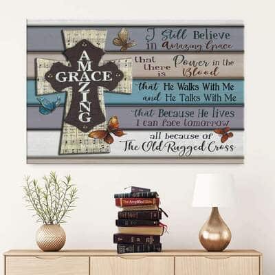 Christian Canvas Wall Art I Still Believe In Amazing Grace Cross