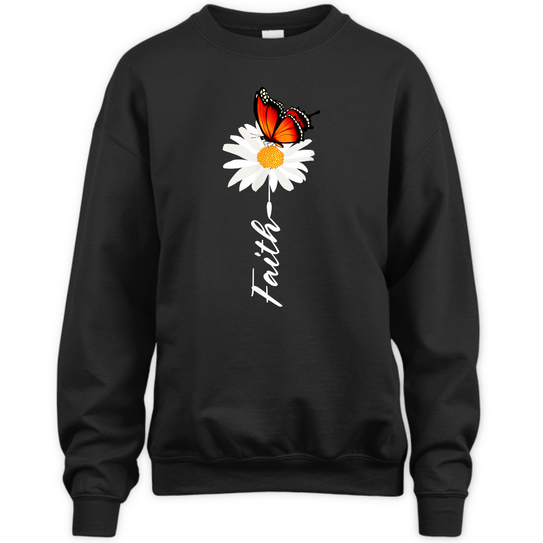 Faith With Butterfly And Daisy Flower T-Shirt Perfect Gift For Believers Faith With Butterfly And Daisy Flower T-Shirt Perfect Gift For Believers