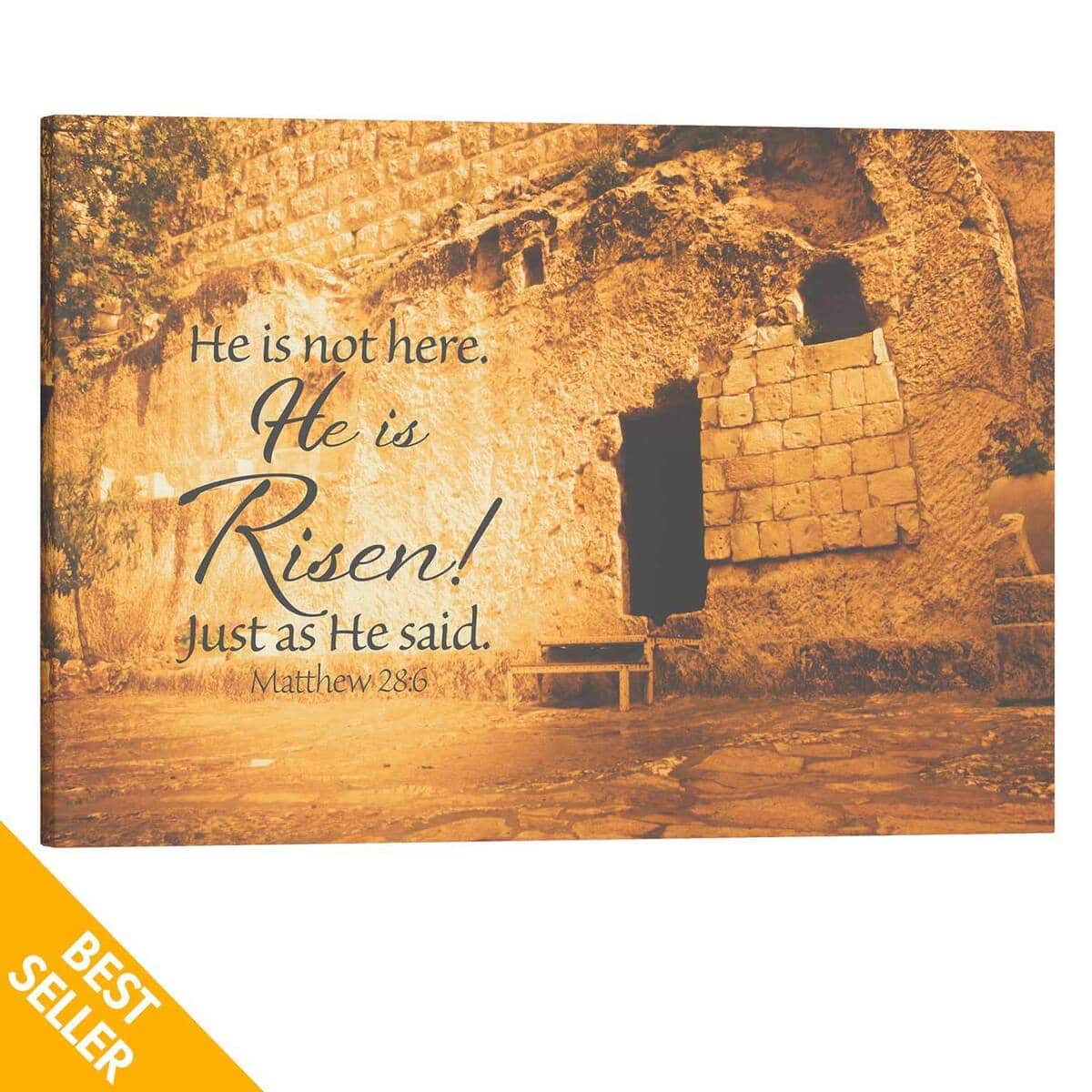 Christian Canvas Wall Art He Is Risen Garden Tomb Christian Canvas Wall Art He Is Risen Garden Tomb