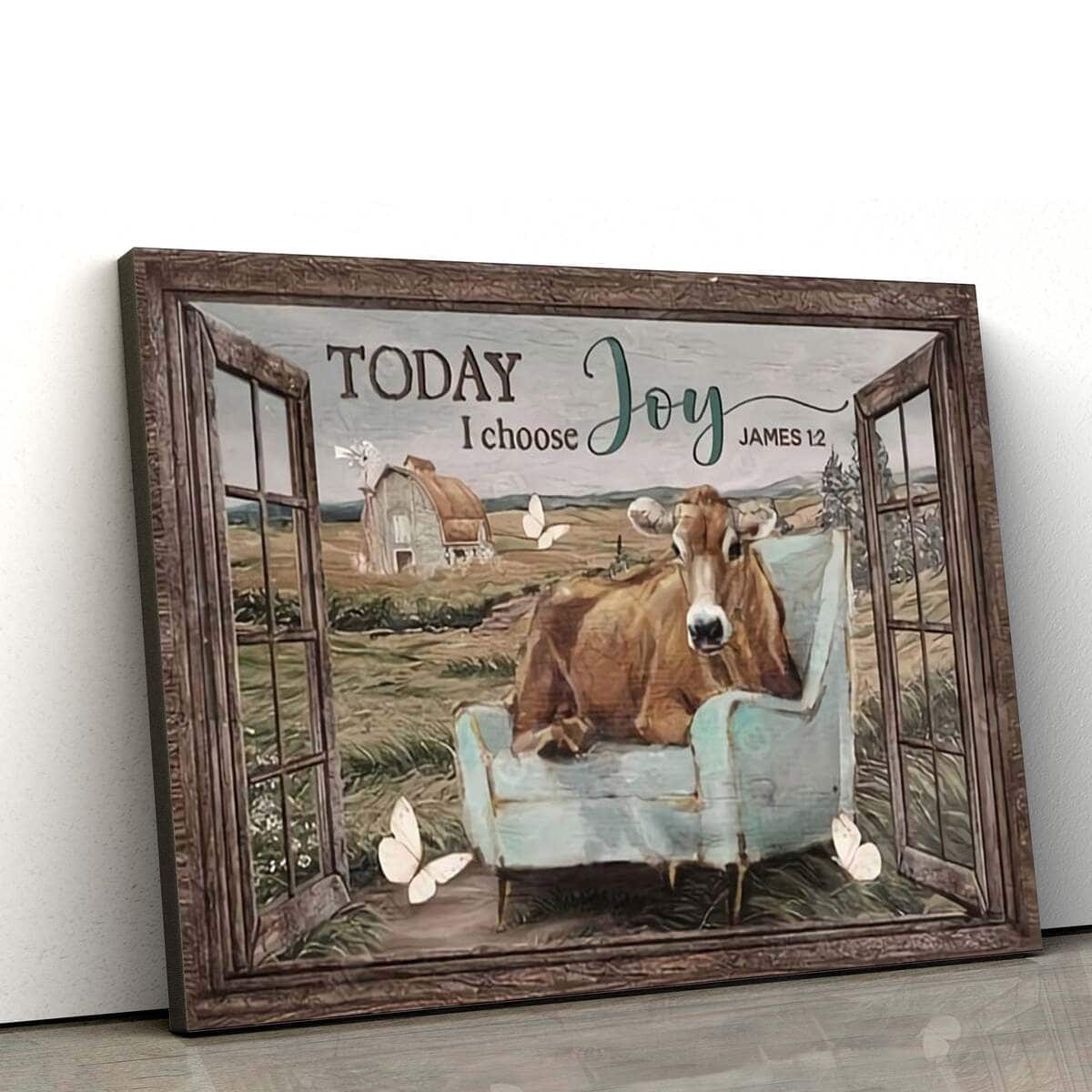Christian James 1:2 Today I Choose Joy Canvas Wall Art Gift For Farmers Christian James 1:2 Today I Choose Joy Canvas Wall Art Gift For Farmers