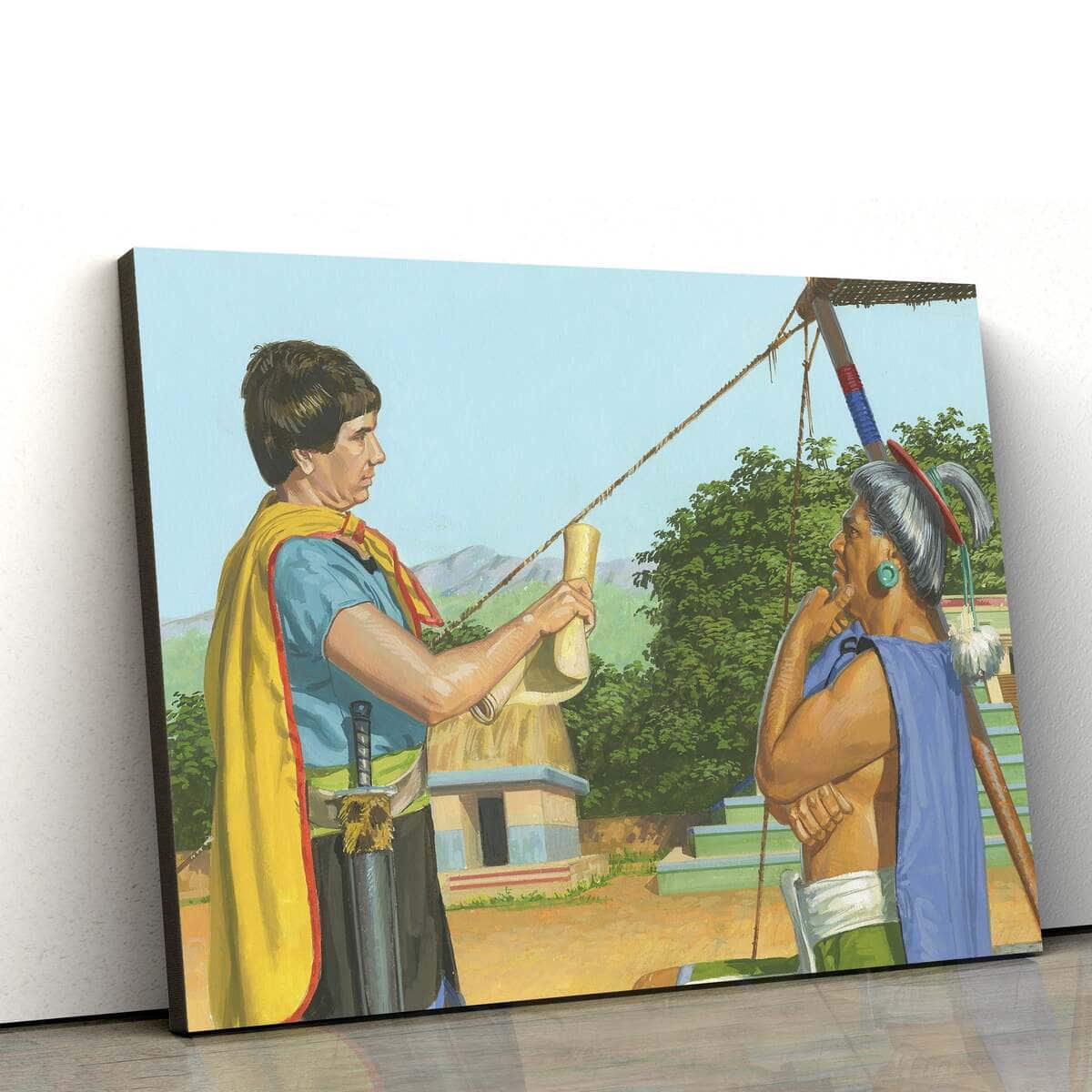 Christian Canvas Wall Art Aaron Reading The Scriptures To Lamoni’s Father Christian Canvas Wall Art Aaron Reading The Scriptures To Lamoni’s Father