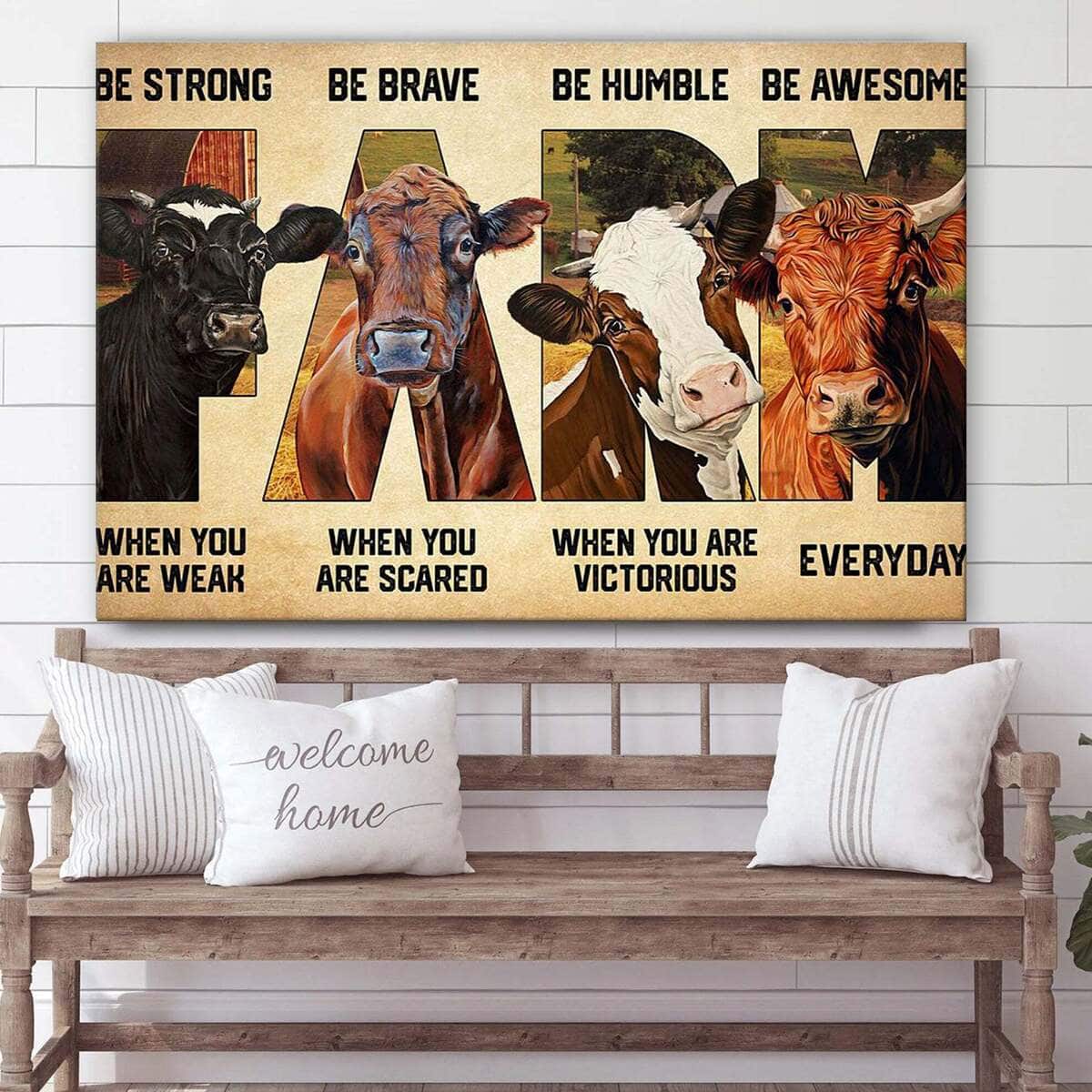 Christian Canvas Wall Art Cow Be Strong When You Are Weak Christian Canvas Wall Art Cow Be Strong When You Are Weak