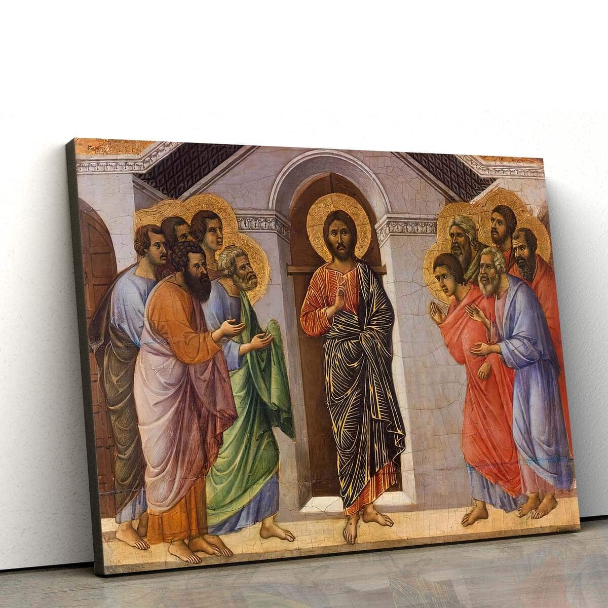 Christian Canvas Wall Art Christ Appears To Apostles Behind Closed Doors Christian Canvas Wall Art Christ Appears To Apostles Behind Closed Doors