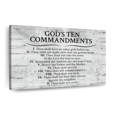 God's Ten Commandments Christian Canvas Wall Art God's Ten Commandments Christian Canvas Wall Art