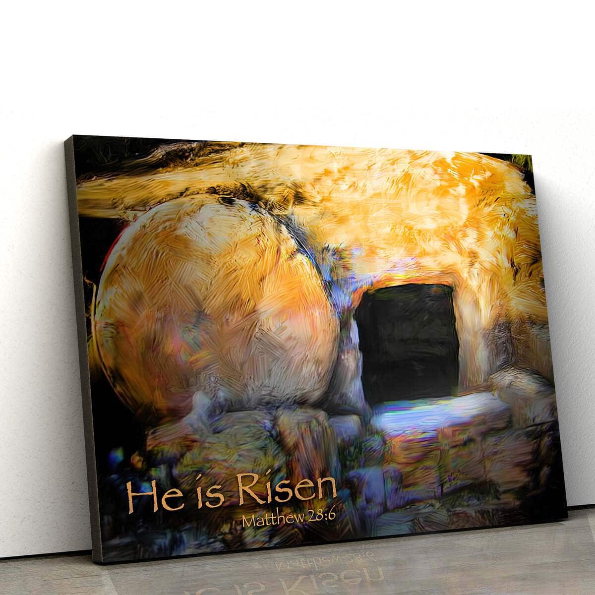 Christian Canvas Wall Art He Is Risen Matthew 28:6 Christian Canvas Wall Art He Is Risen Matthew 28:6