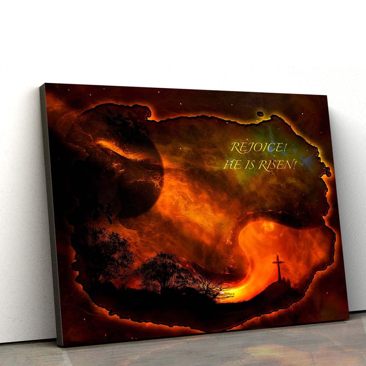 Christian Canvas Wall Art Rejoice He Is Risen Christian Canvas Wall Art Rejoice He Is Risen