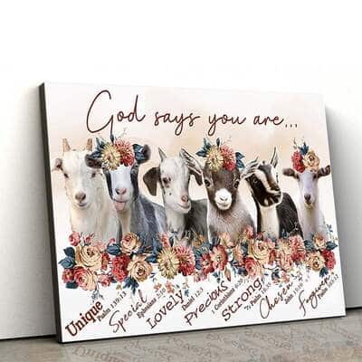 Christian God Says You Are Canvas Wall Art Cow Unique
