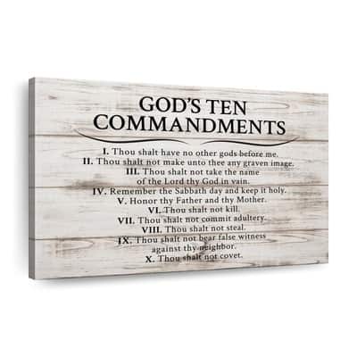 Christian God's Ten Commandments Canvas Wall Art Thou Shalt Not Steal