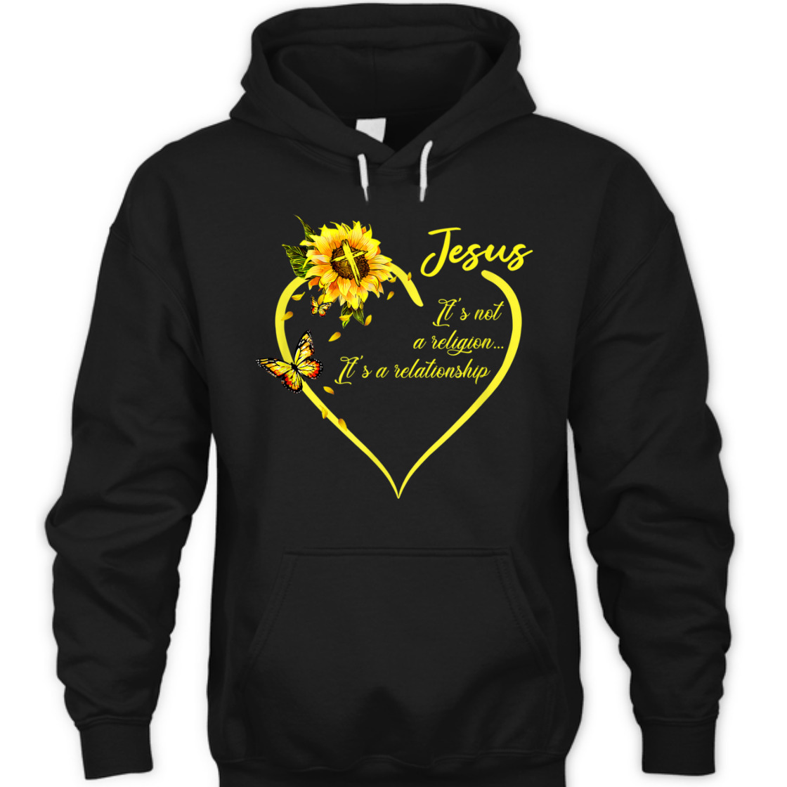 Jesus It's Not A Religion It's A Relationship T-Shirt With Sunflower