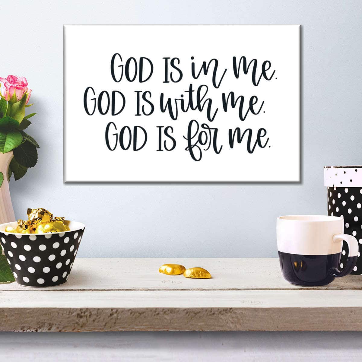 Christian Canvas Wall Art God Is In Me With Me For Me Christian Canvas Wall Art God Is In Me With Me For Me