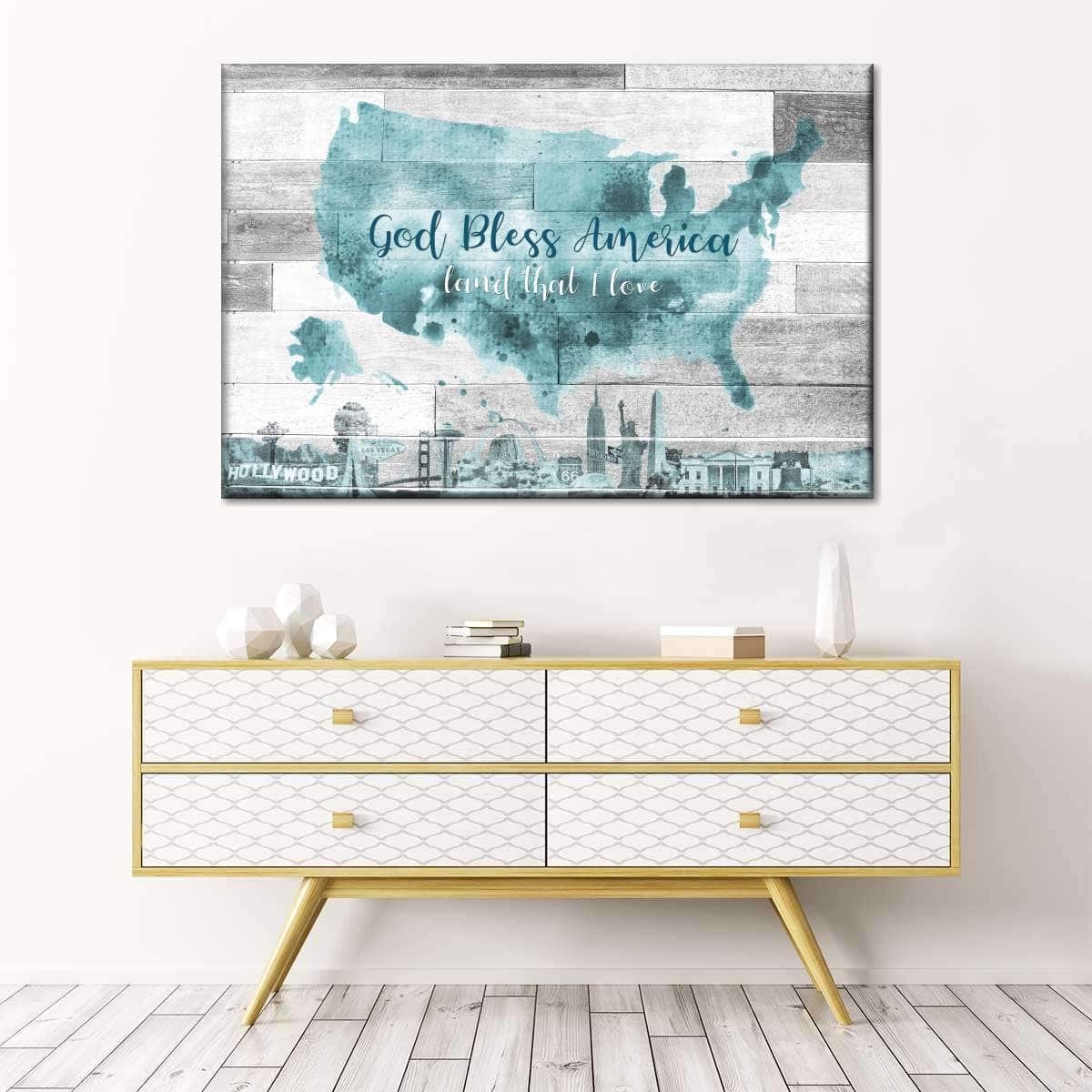 Christian Canvas Wall Art God Bless America God Bless America Land That I Love Christian Canvas Wall Art God Bless America God Bless America Land That I Love