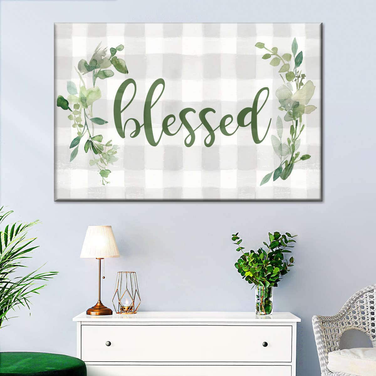 Christian Canvas Wall Art Blessed Checked Christian Canvas Wall Art Blessed Checked