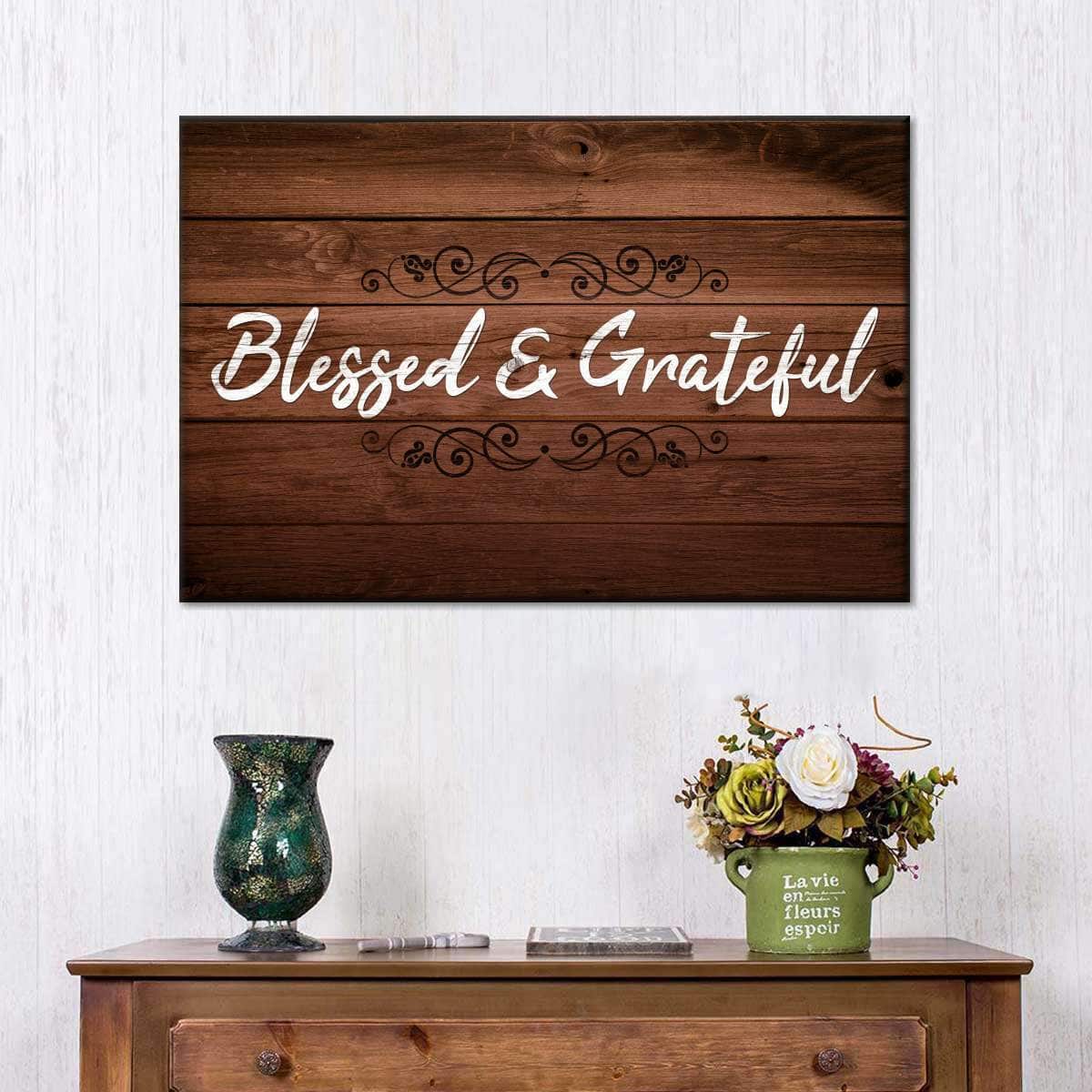 Christian Canvas Wall Art Blessed And Grateful Christian Canvas Wall Art Blessed And Grateful