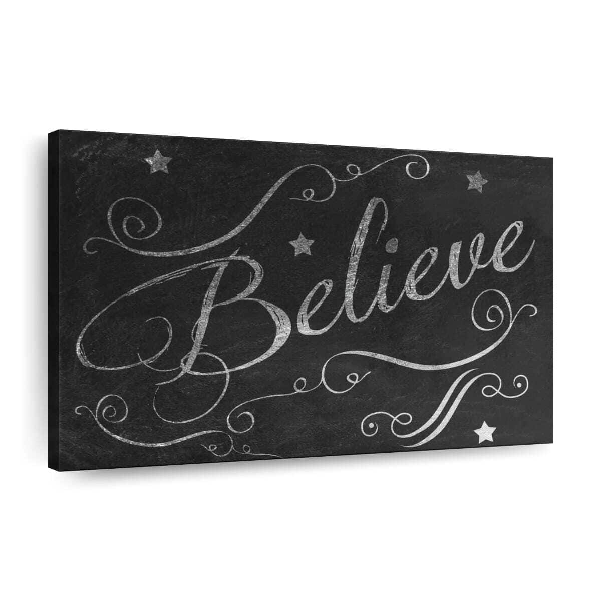Christian Canvas Wall Art Chalkboard Believe Christian Canvas Wall Art Chalkboard Believe