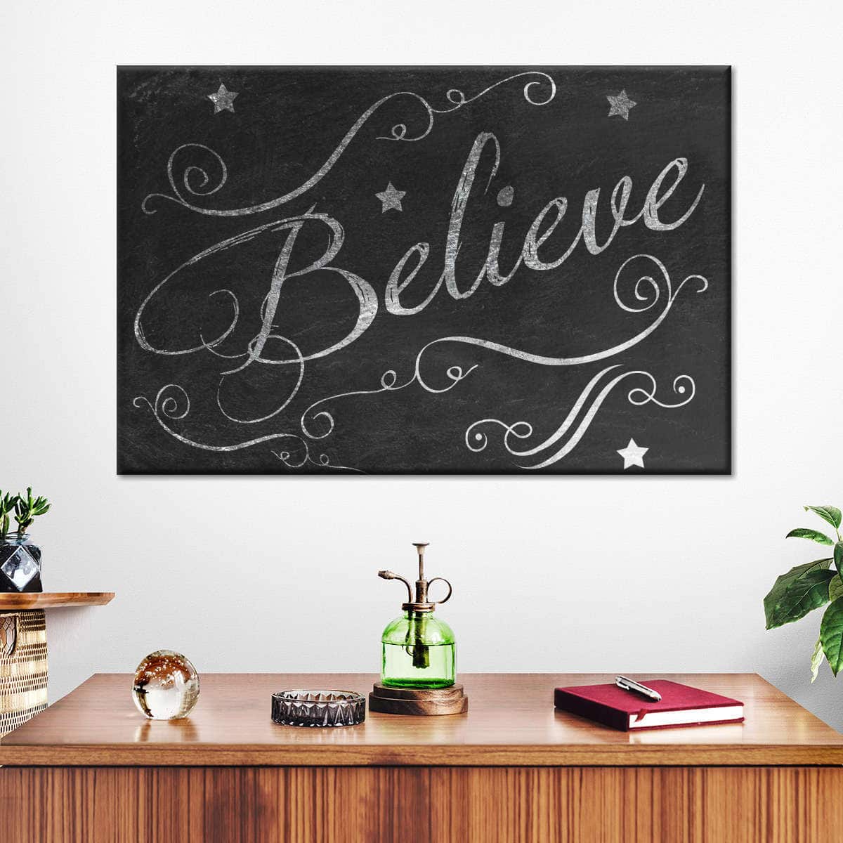 Christian Canvas Wall Art Chalkboard Believe Christian Canvas Wall Art Chalkboard Believe