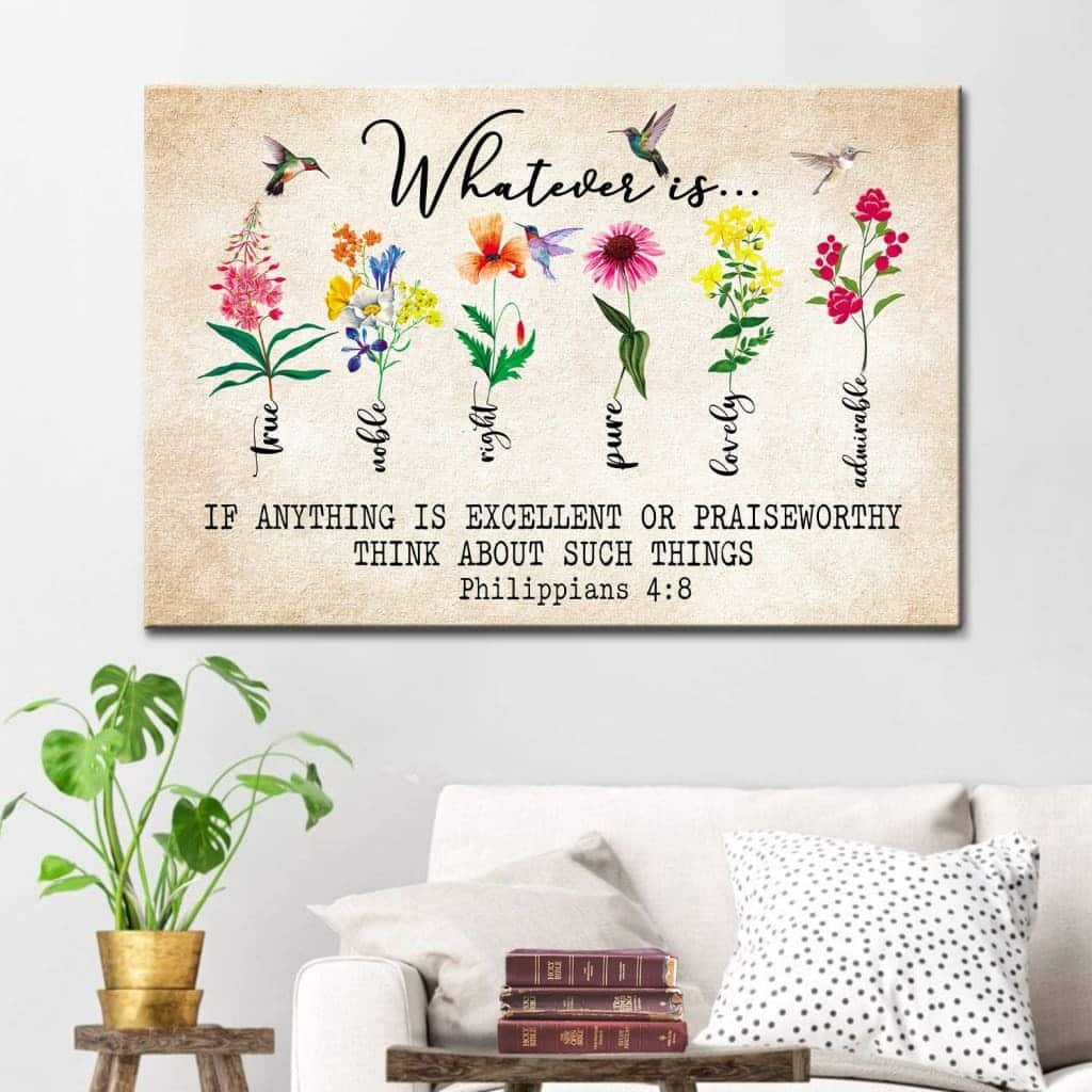 Christian Canvas Wall Art Whatever Is True Philippians 4:8 Christian Canvas Wall Art Whatever Is True Philippians 4:8
