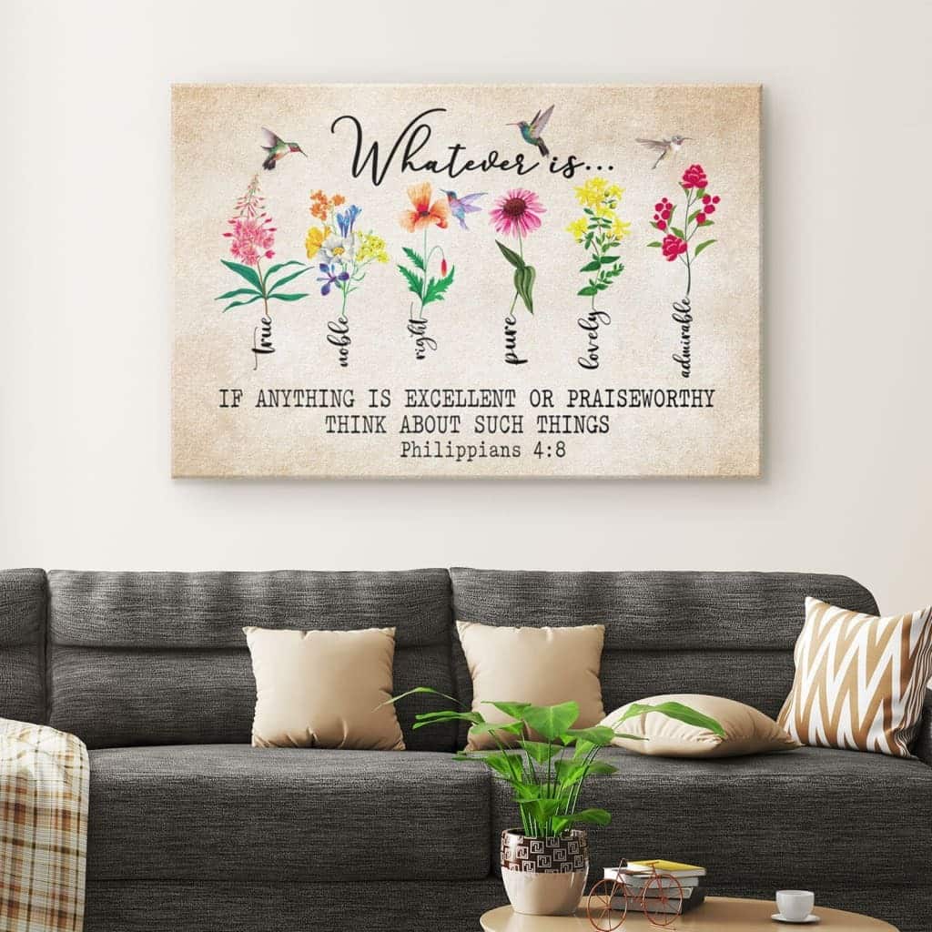 Christian Canvas Wall Art Whatever Is True Philippians 4:8 Christian Canvas Wall Art Whatever Is True Philippians 4:8