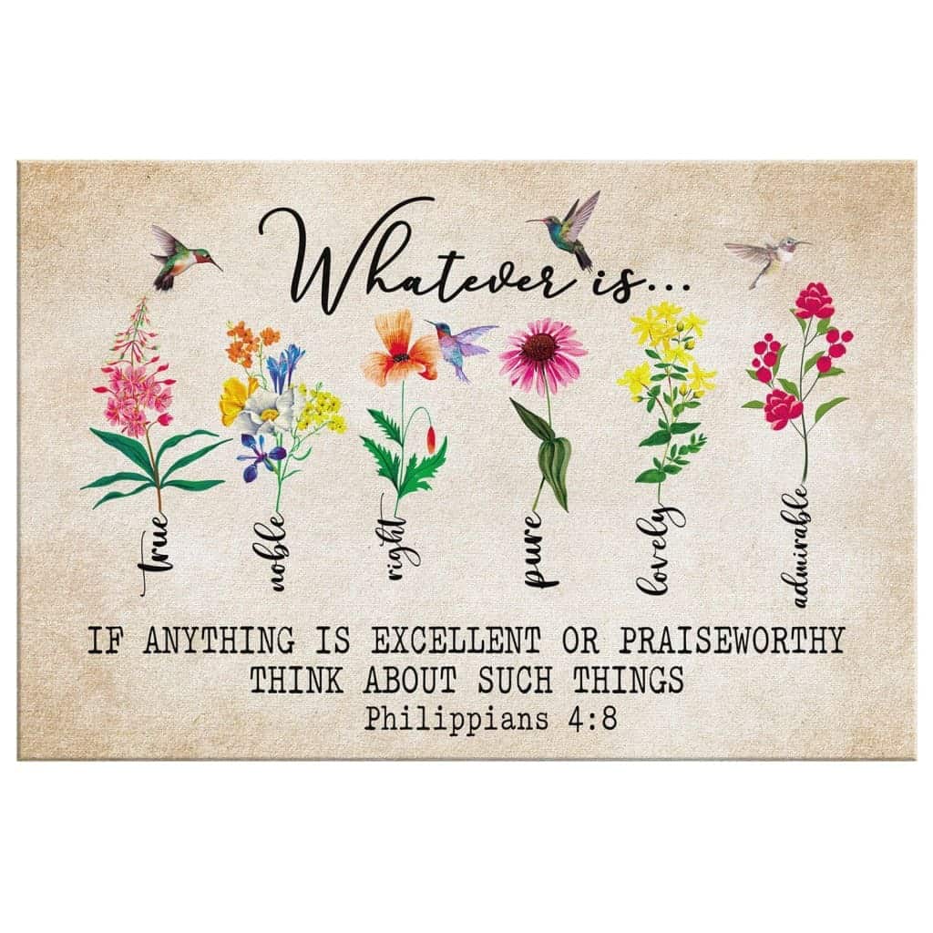 Christian Canvas Wall Art Whatever Is True Philippians 4:8 Christian Canvas Wall Art Whatever Is True Philippians 4:8