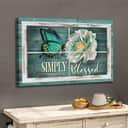 Christian Simply Blessed Canvas Wall Art Butterfly Camellia