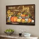 Christian James 1:2 Today I Choose Joy Canvas Wall Art Pumpkin Autumn
