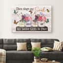 Floral Christian Canvas Wall Art Then Sings My Soul