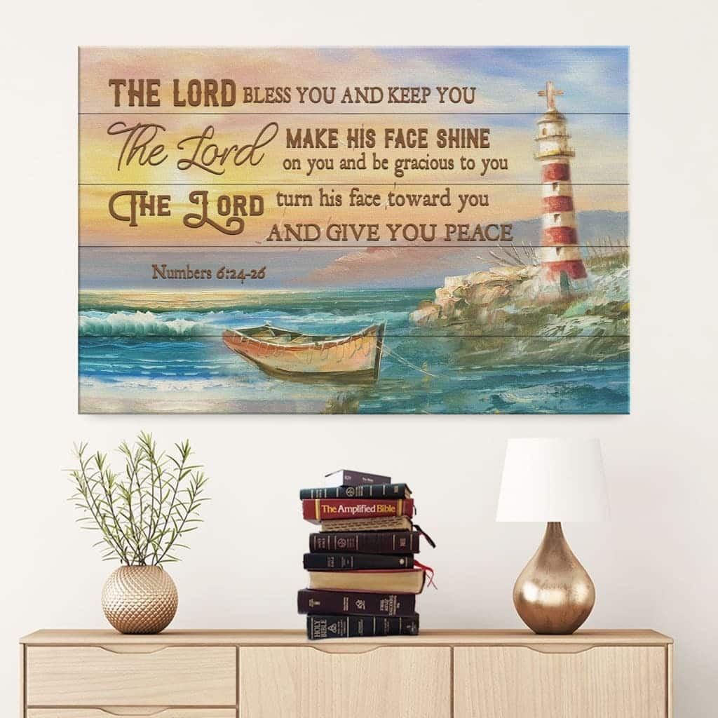 Christian Canvas Wall Art The Lord Bless You And Keep You Numbers 6:24-26 Christian Canvas Wall Art The Lord Bless You And Keep You Numbers 6:24-26