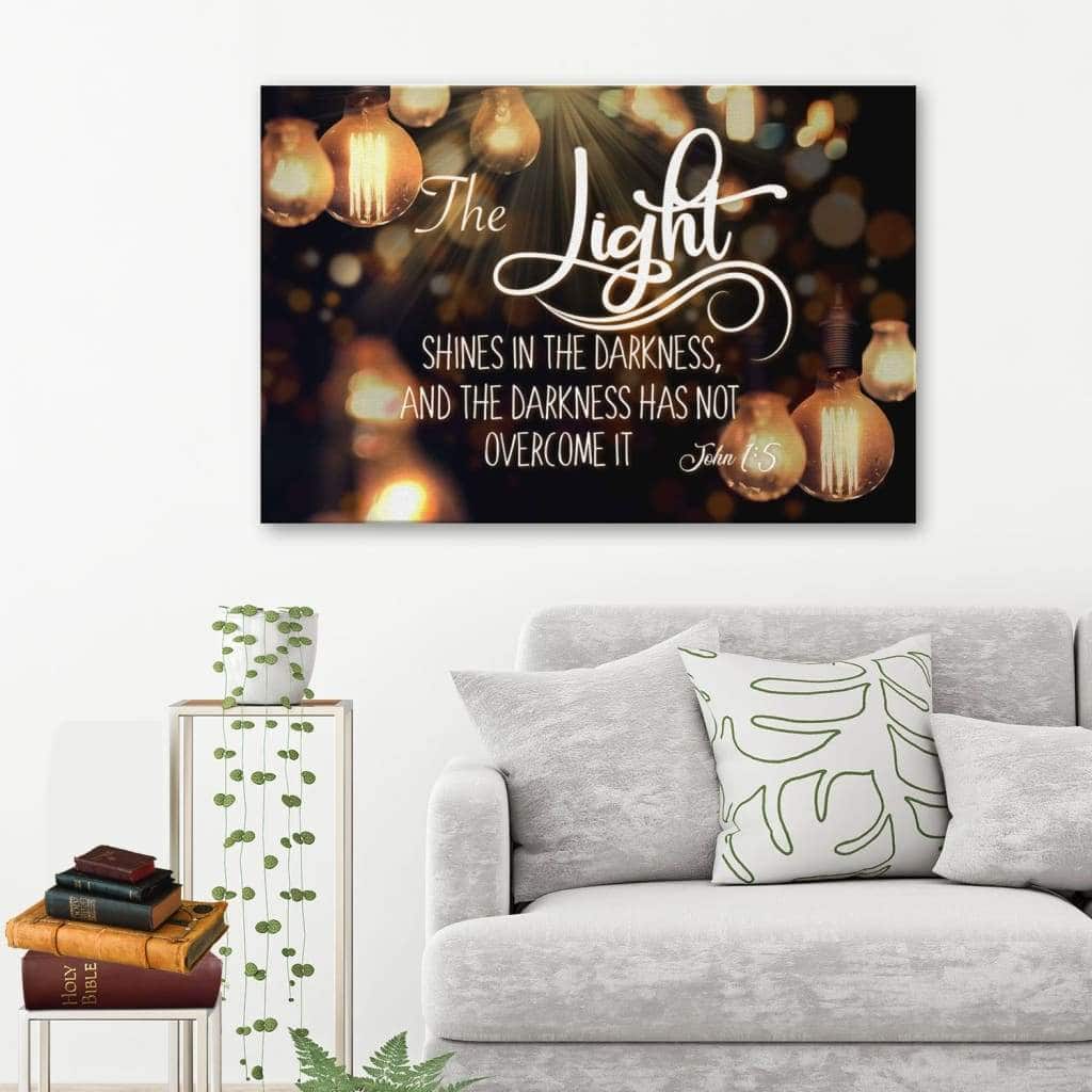 Christian Canvas Wall Art The Light Shines In The Darkness John 1:5 Christian Canvas Wall Art The Light Shines In The Darkness John 1:5