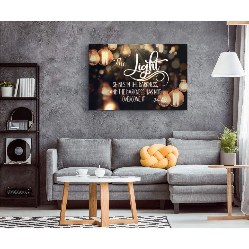 Christian Canvas Wall Art The Light Shines In The Darkness John 1:5 Christian Canvas Wall Art The Light Shines In The Darkness John 1:5