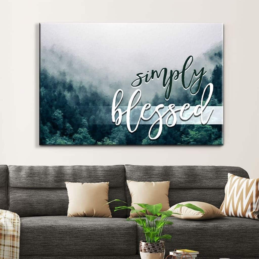 Mountain Forest Christian Simply Blessed Canvas Wall Art Mountain Forest Christian Simply Blessed Canvas Wall Art